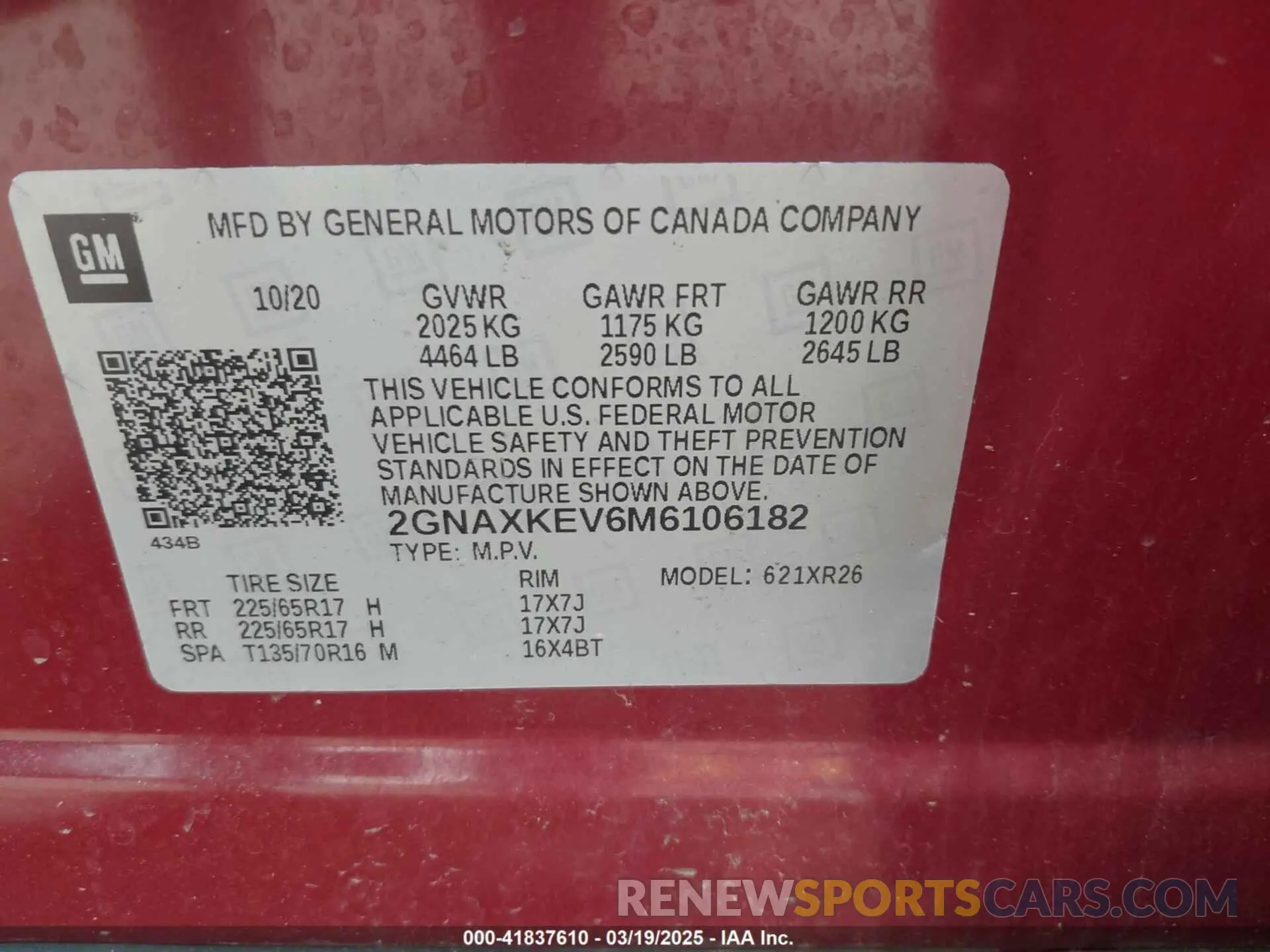 9 Photograph of a damaged car 2GNAXKEV6M6106182 CHEVROLET EQUINOX 2021