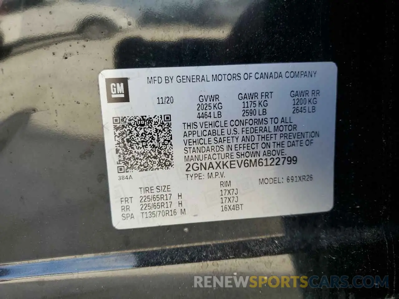 12 Photograph of a damaged car 2GNAXKEV6M6122799 CHEVROLET EQUINOX 2021