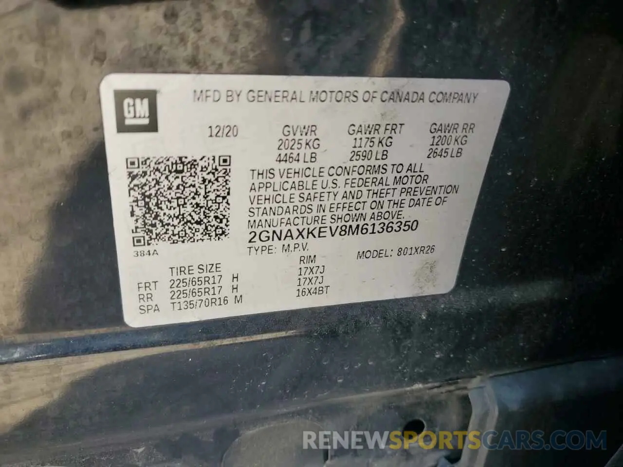 13 Photograph of a damaged car 2GNAXKEV8M6136350 CHEVROLET EQUINOX 2021