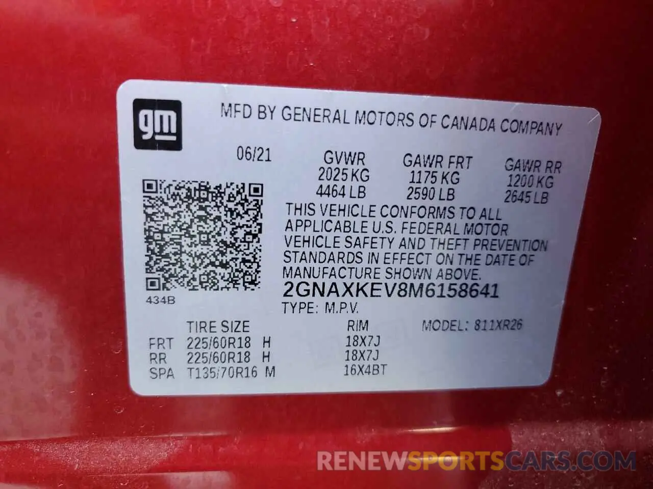 13 Photograph of a damaged car 2GNAXKEV8M6158641 CHEVROLET EQUINOX 2021