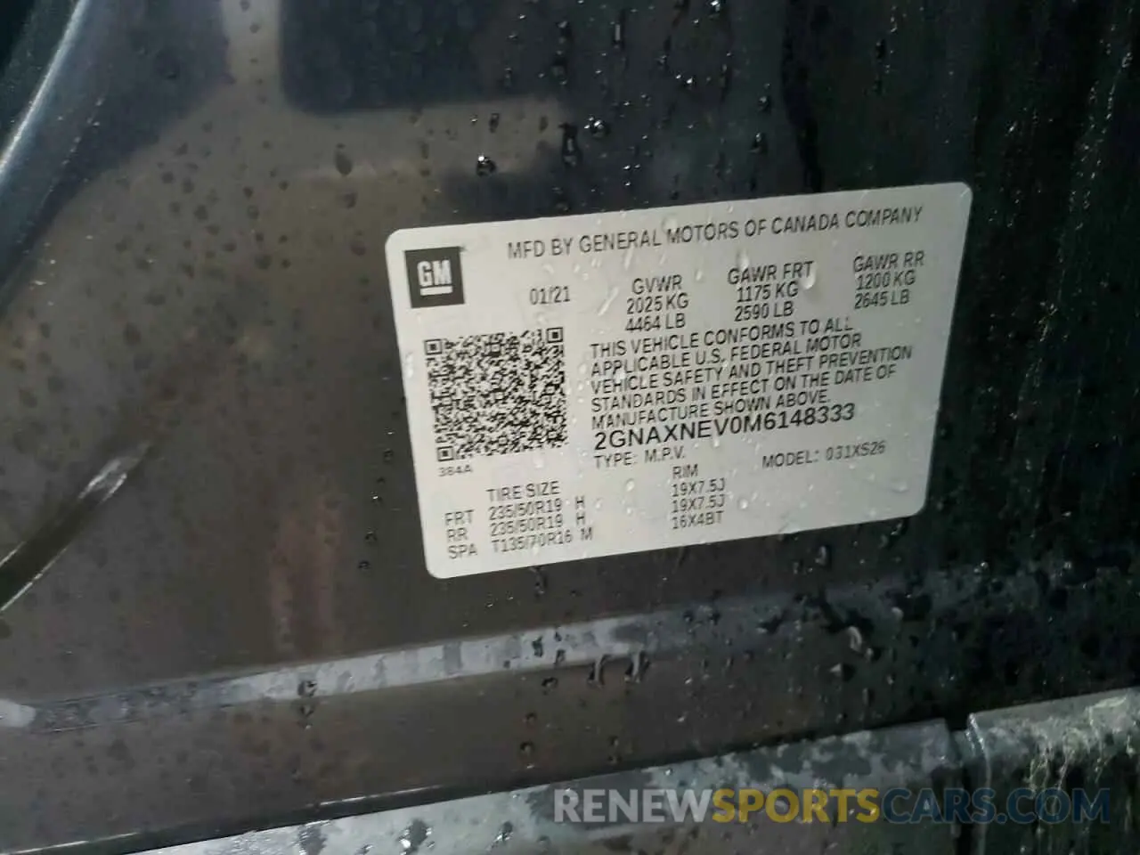 13 Photograph of a damaged car 2GNAXNEV0M6148333 CHEVROLET EQUINOX 2021