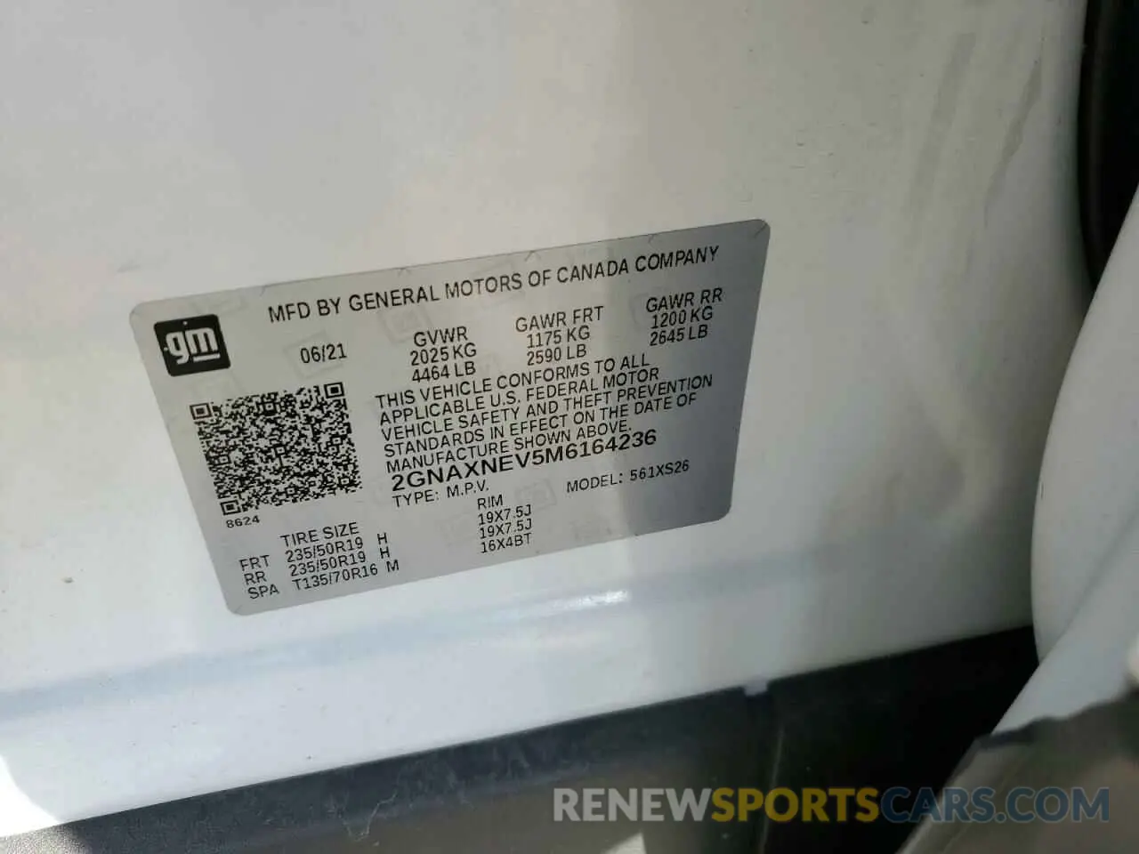 13 Photograph of a damaged car 2GNAXNEV5M6164236 CHEVROLET EQUINOX 2021