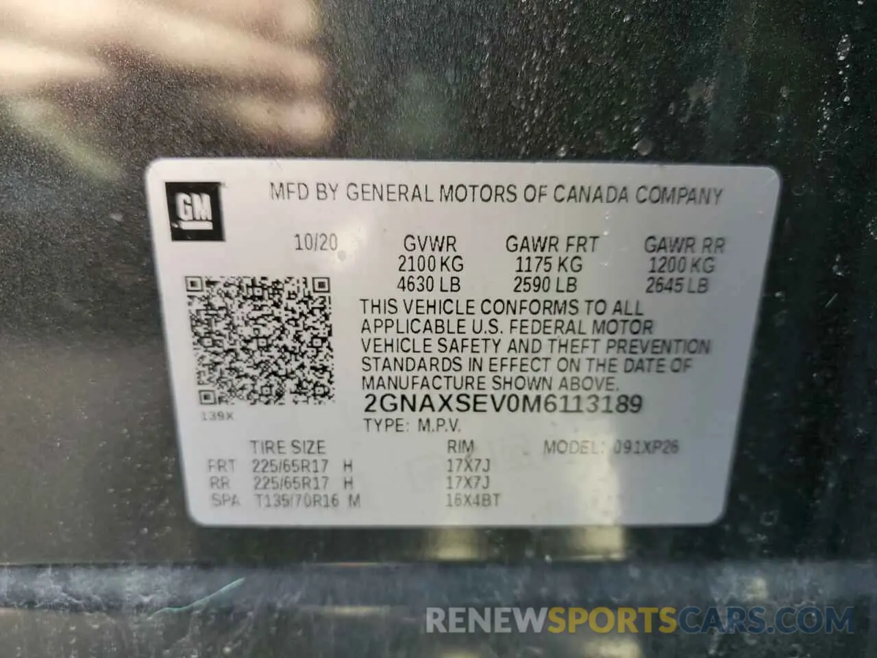 15 Photograph of a damaged car 2GNAXSEV0M6113189 CHEVROLET EQUINOX 2021