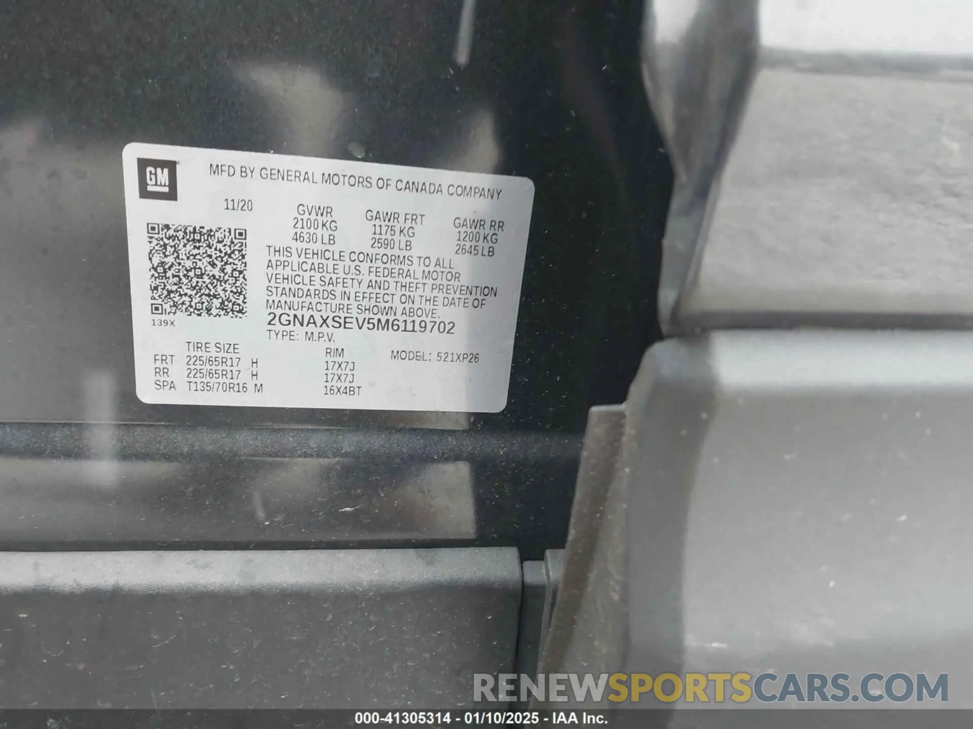 9 Photograph of a damaged car 2GNAXSEV5M6119702 CHEVROLET EQUINOX 2021