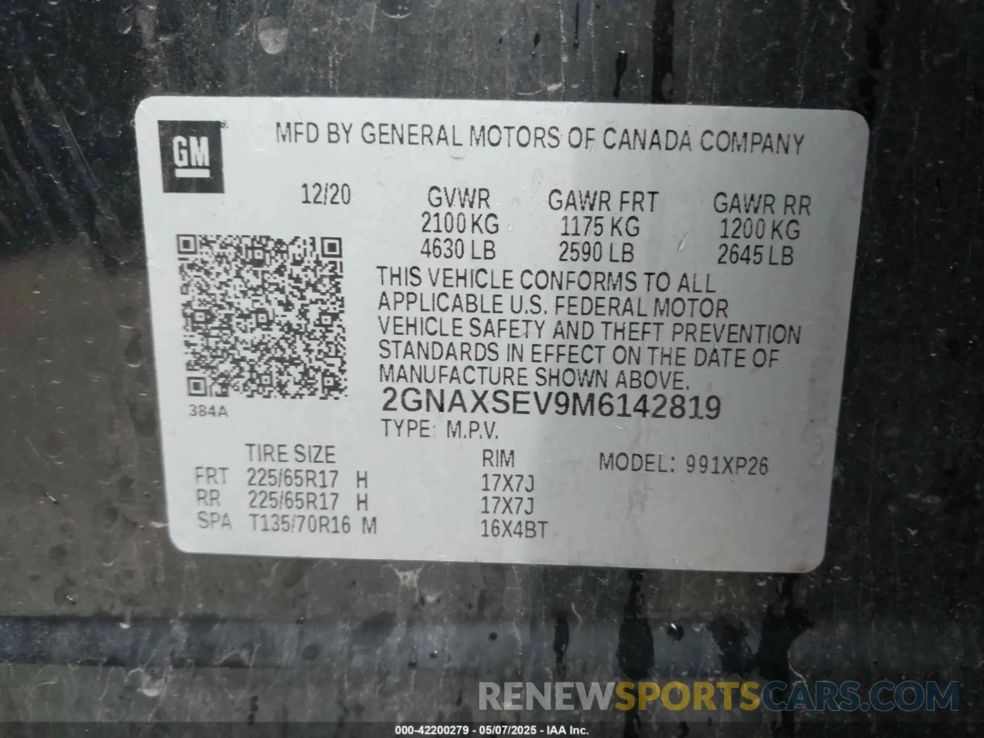 9 Photograph of a damaged car 2GNAXSEV9M6142819 CHEVROLET EQUINOX 2021