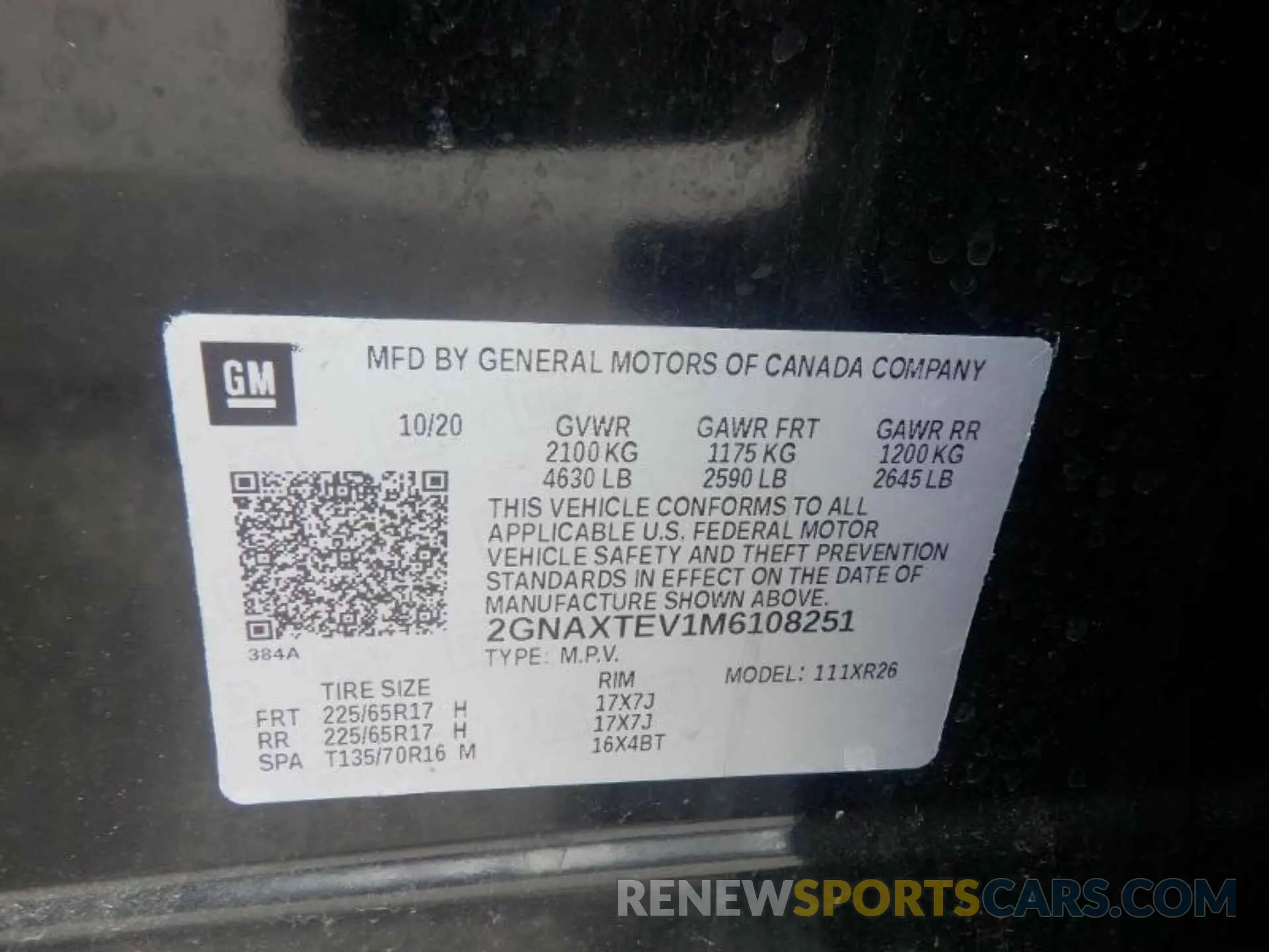 14 Photograph of a damaged car 2GNAXTEV1M6108251 CHEVROLET EQUINOX 2021