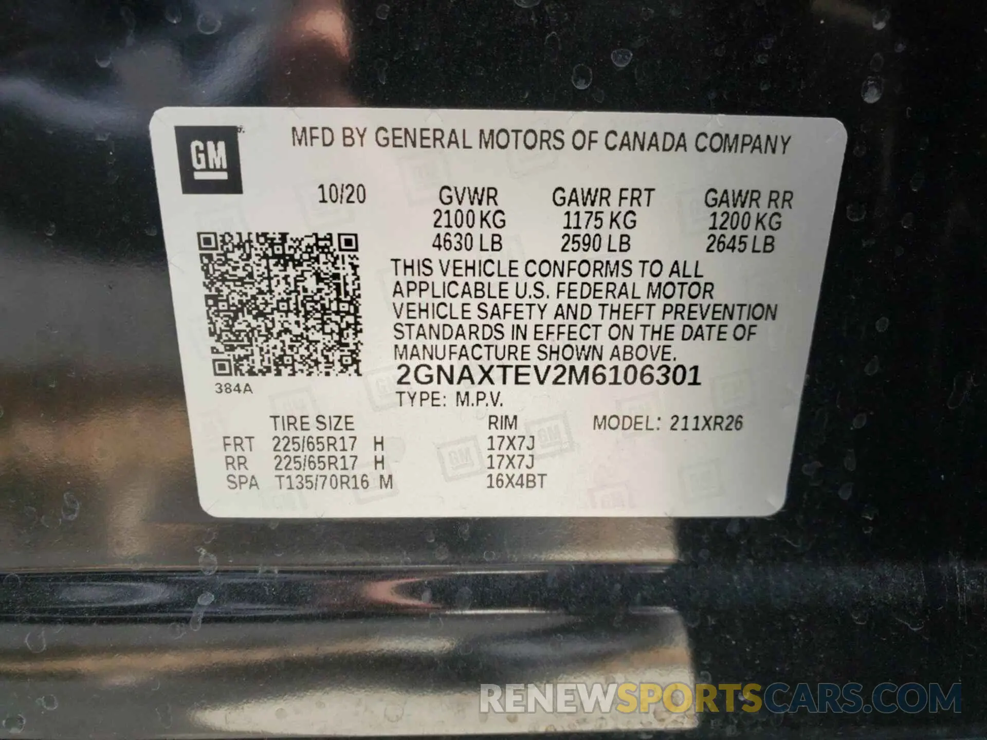 11 Photograph of a damaged car 2GNAXTEV2M6106301 CHEVROLET EQUINOX 2021