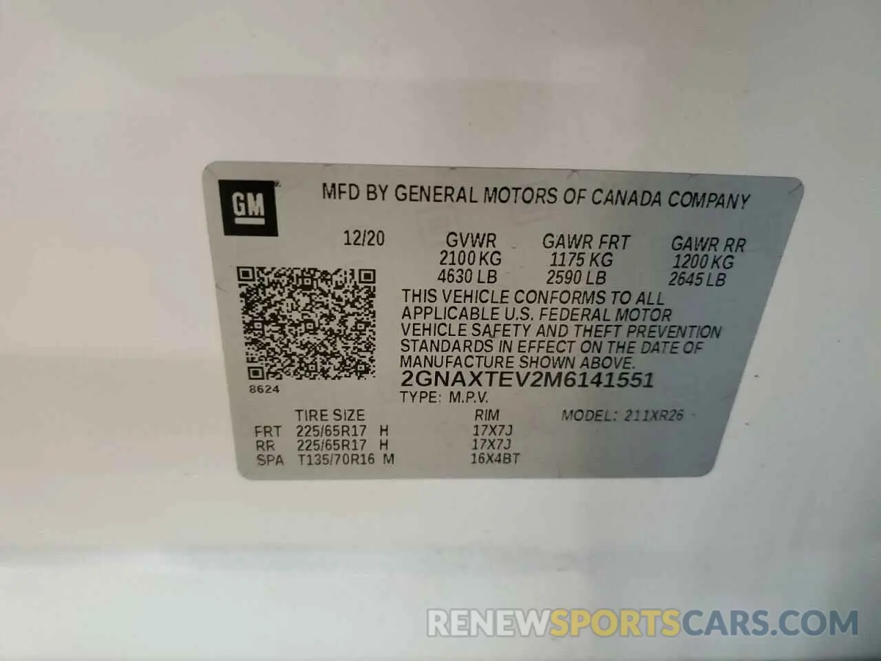 13 Photograph of a damaged car 2GNAXTEV2M6141551 CHEVROLET EQUINOX 2021
