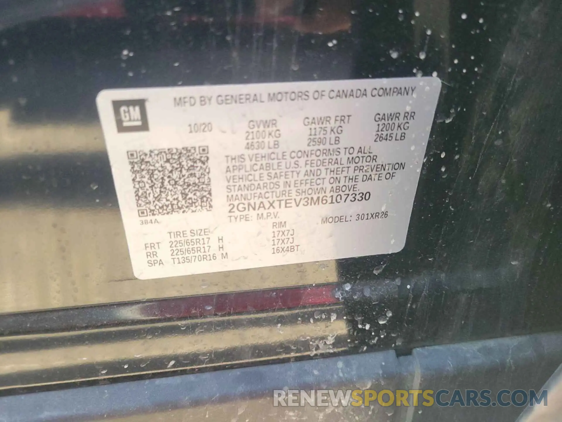 6 Photograph of a damaged car 2GNAXTEV3M6107330 CHEVROLET EQUINOX 2021