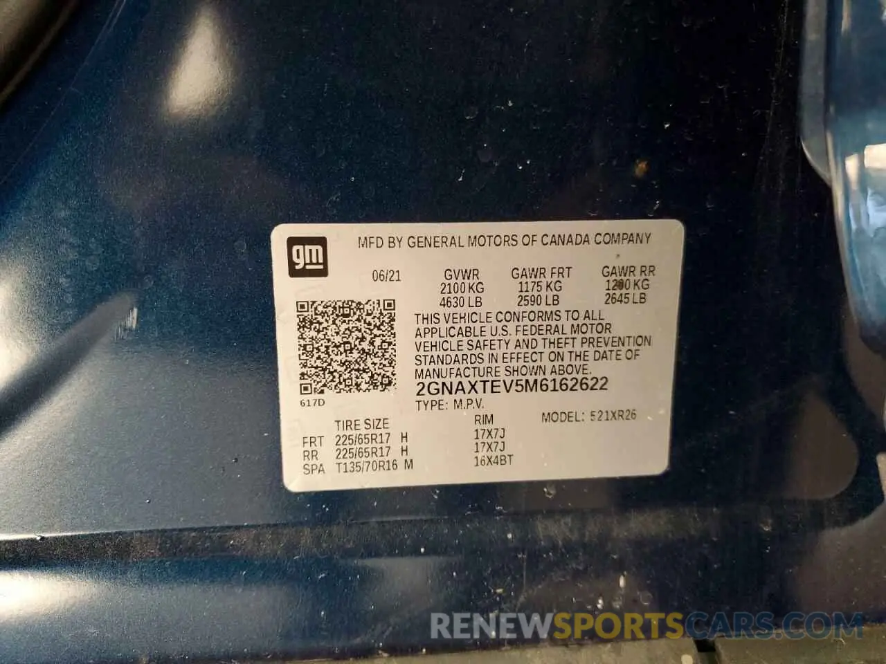 13 Photograph of a damaged car 2GNAXTEV5M6162622 CHEVROLET EQUINOX 2021