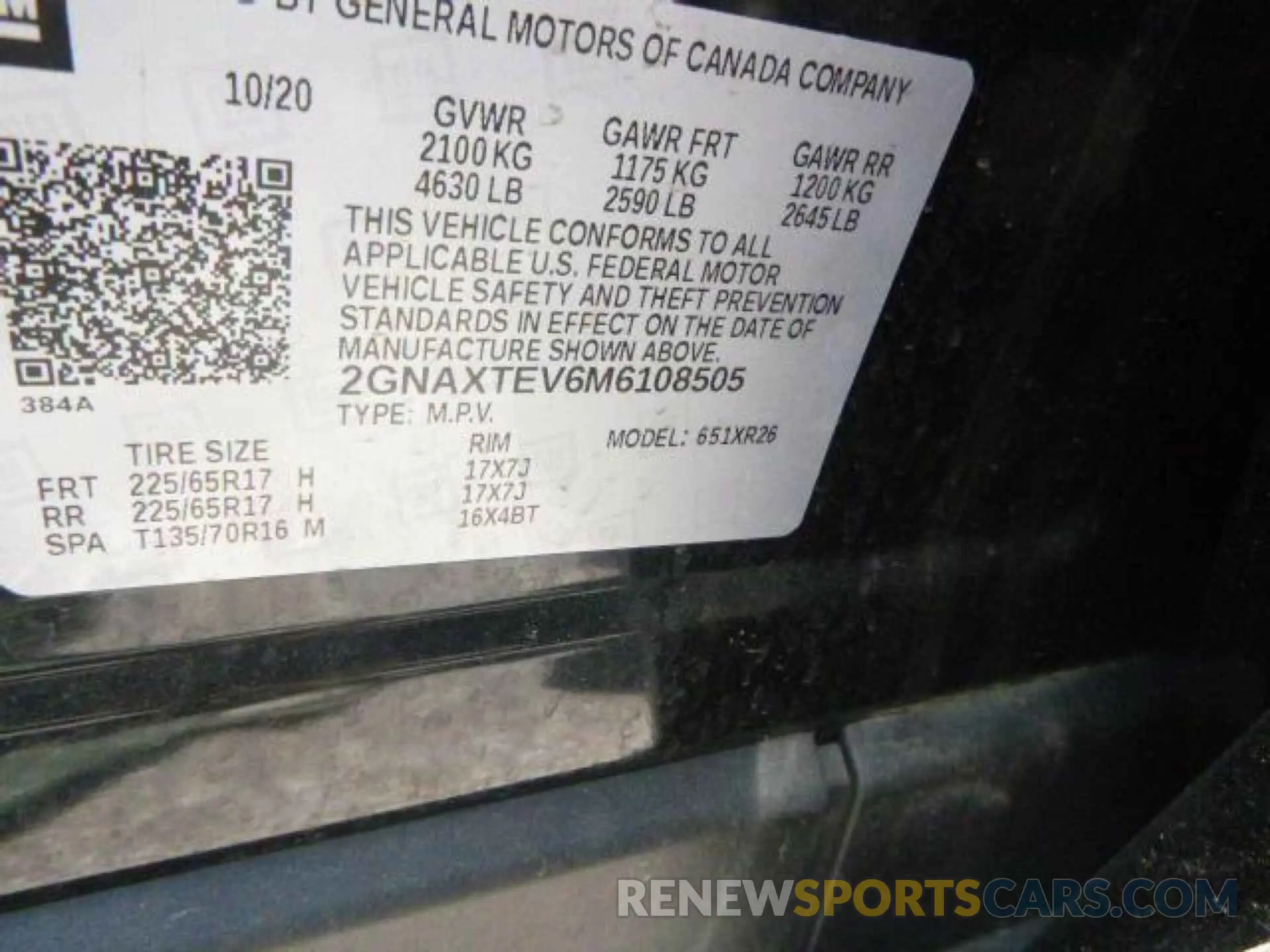 15 Photograph of a damaged car 2GNAXTEV6M6108505 CHEVROLET EQUINOX 2021