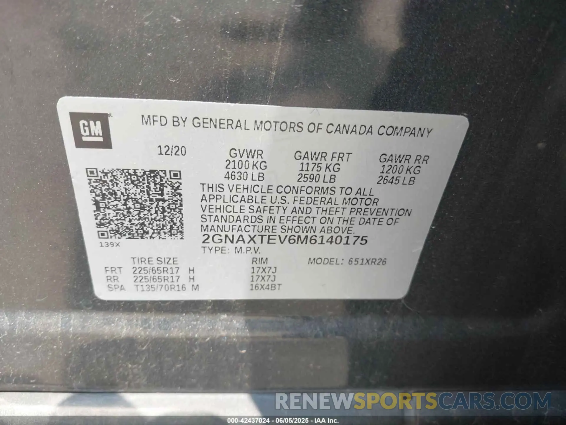 9 Photograph of a damaged car 2GNAXTEV6M6140175 CHEVROLET EQUINOX 2021