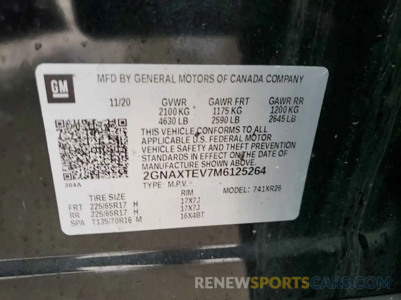 15 Photograph of a damaged car 2GNAXTEV7M6125264 CHEVROLET EQUINOX 2021