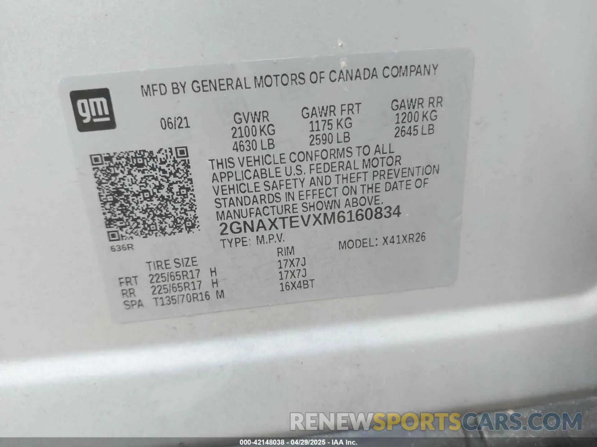 9 Photograph of a damaged car 2GNAXTEVXM6160834 CHEVROLET EQUINOX 2021