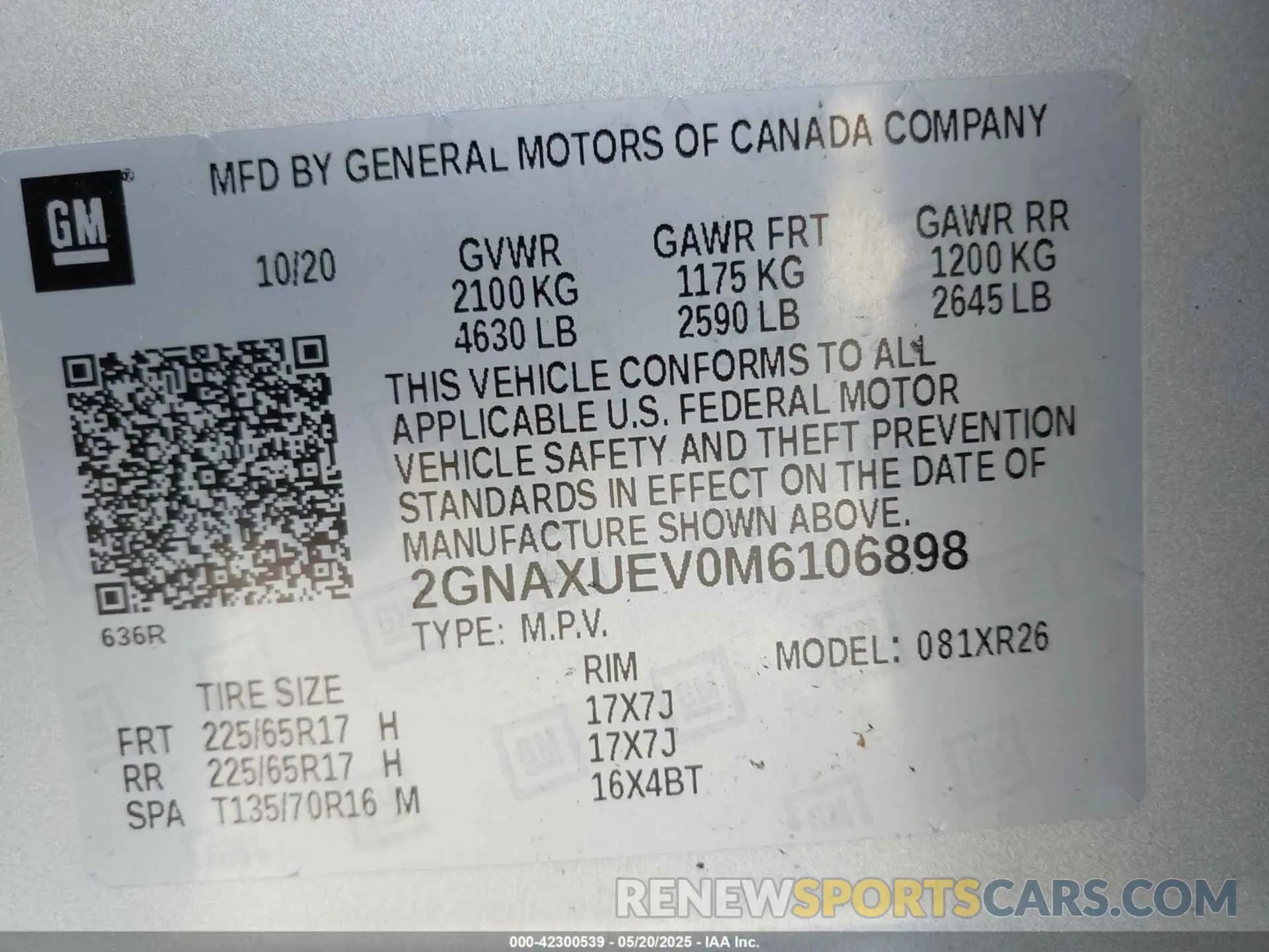 9 Photograph of a damaged car 2GNAXUEV0M6106898 CHEVROLET EQUINOX 2021
