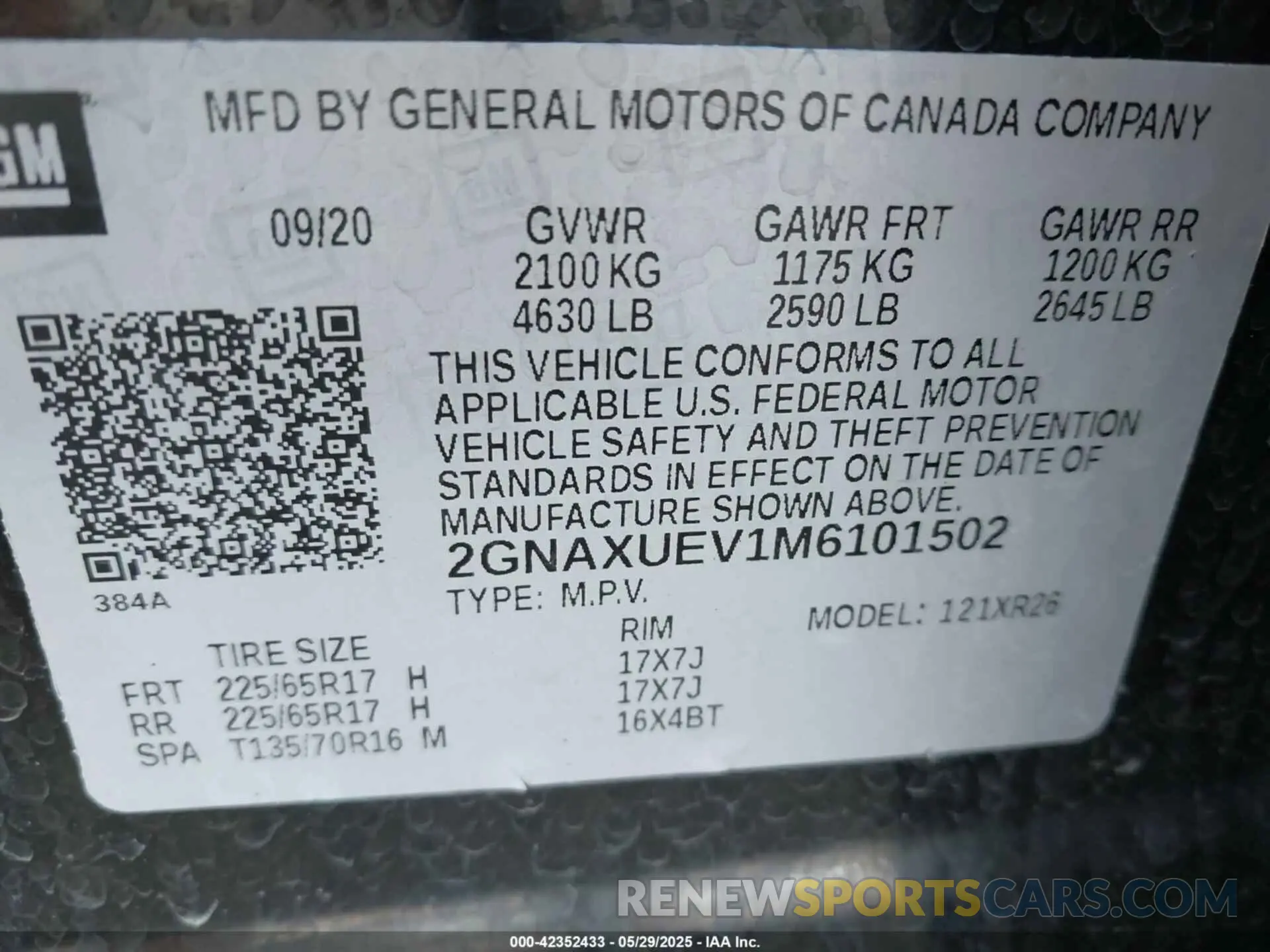 9 Photograph of a damaged car 2GNAXUEV1M6101502 CHEVROLET EQUINOX 2021