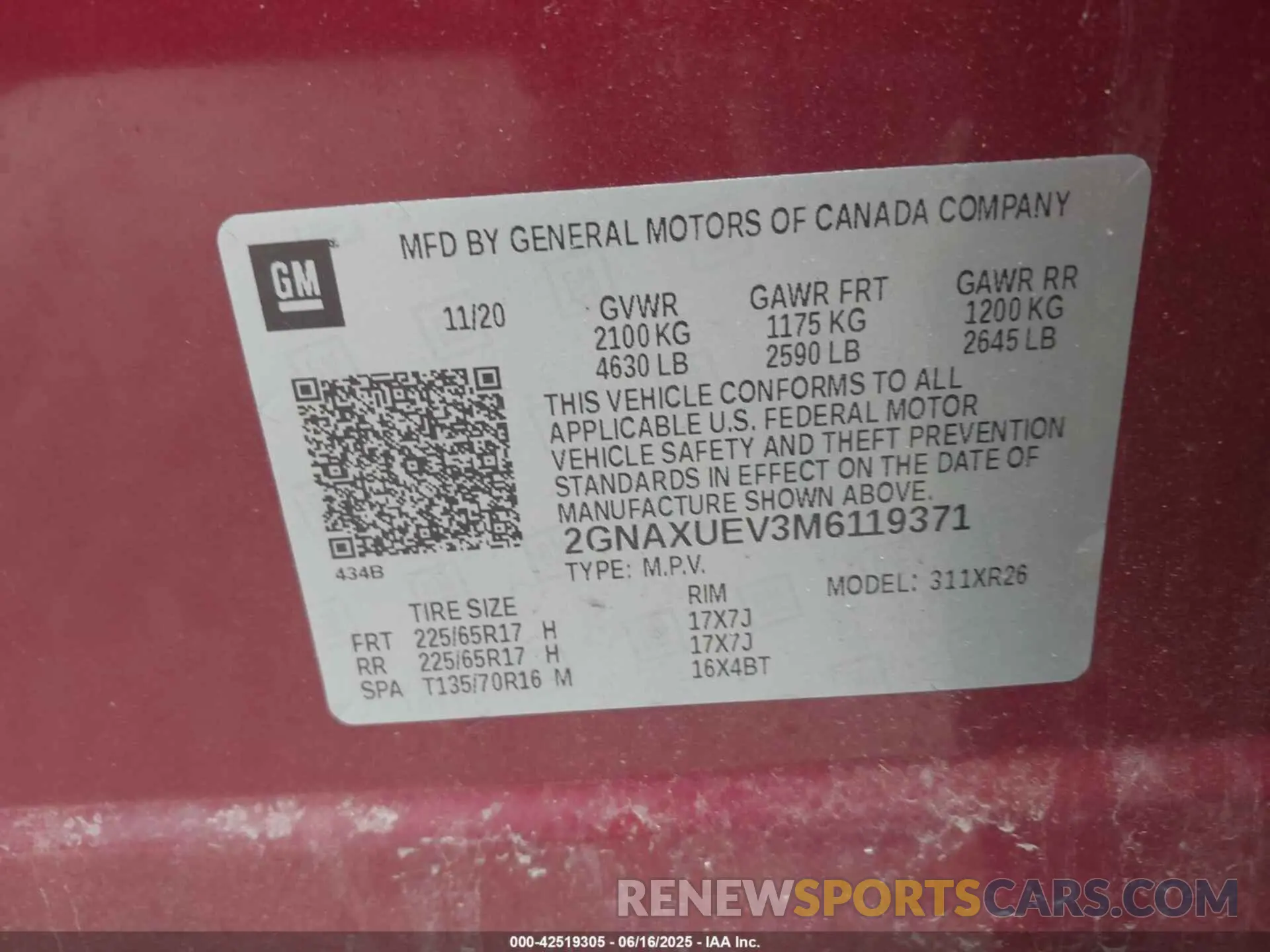 9 Photograph of a damaged car 2GNAXUEV3M6119371 CHEVROLET EQUINOX 2021