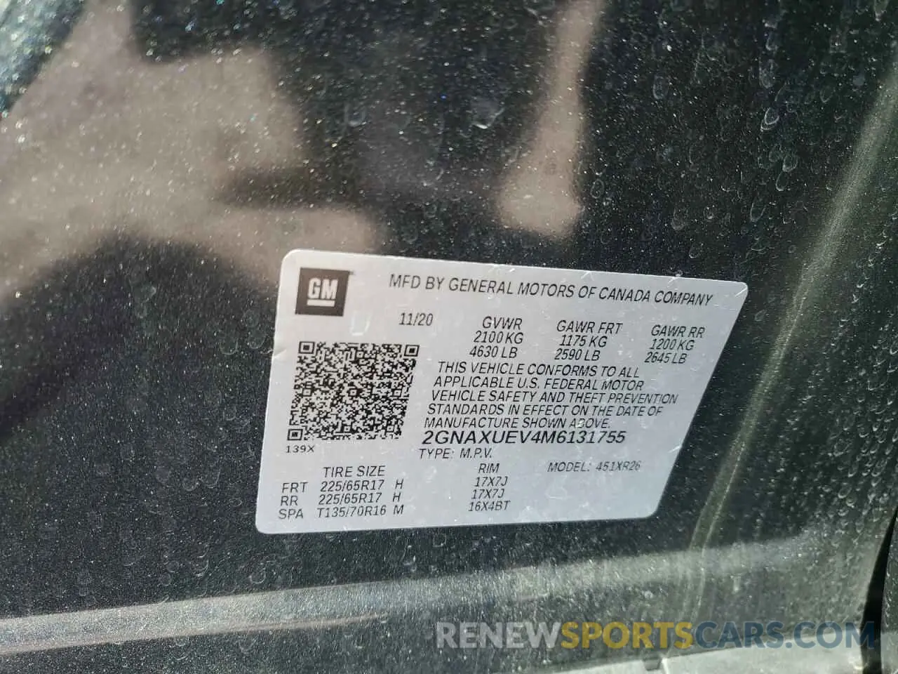 12 Photograph of a damaged car 2GNAXUEV4M6131755 CHEVROLET EQUINOX 2021