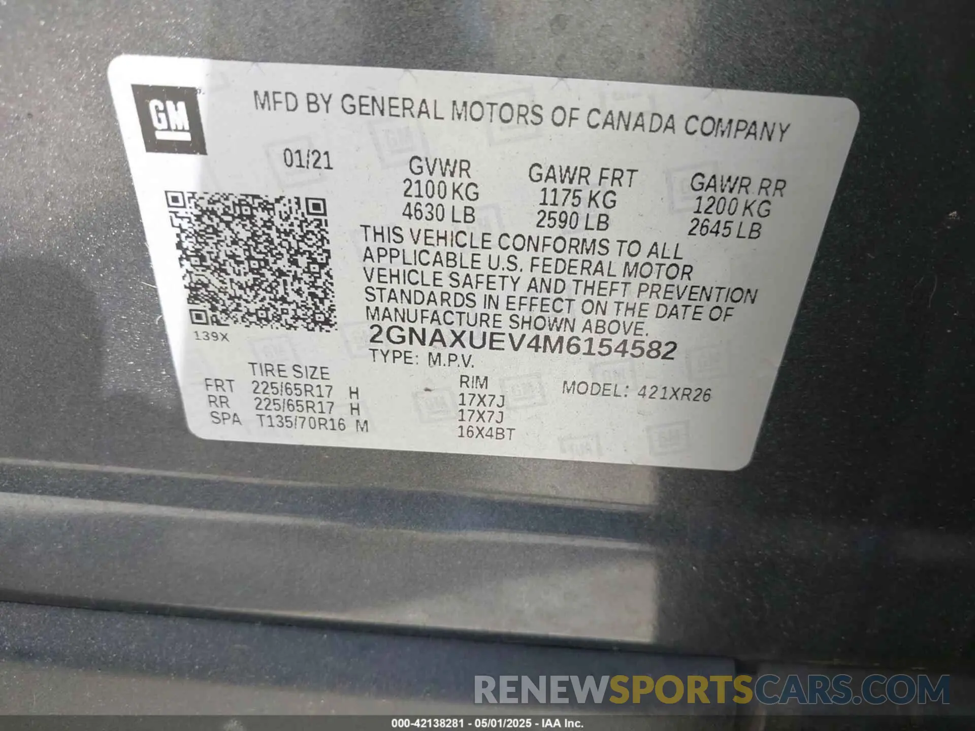 9 Photograph of a damaged car 2GNAXUEV4M6154582 CHEVROLET EQUINOX 2021