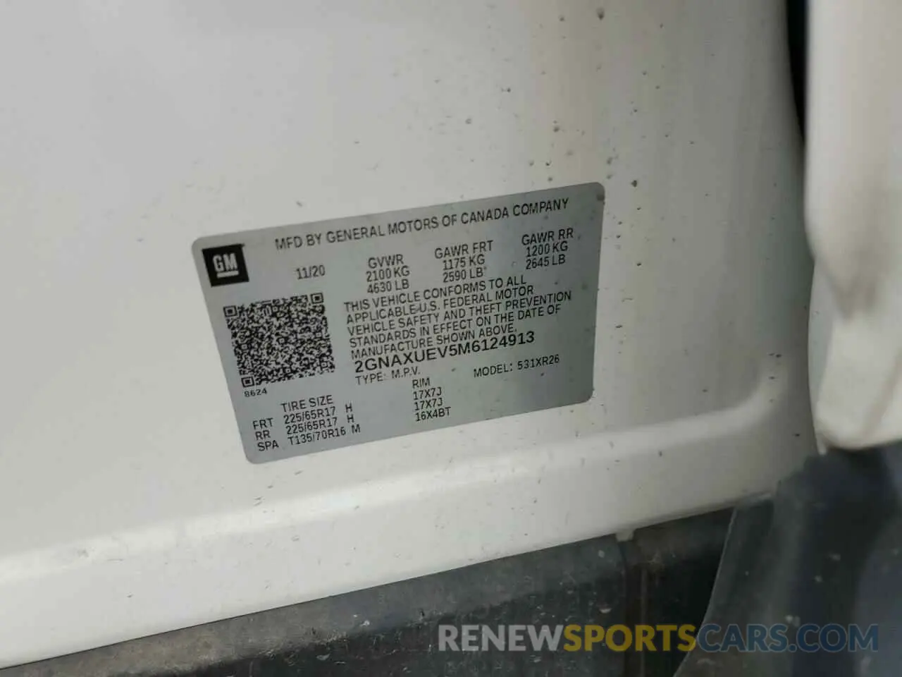 13 Photograph of a damaged car 2GNAXUEV5M6124913 CHEVROLET EQUINOX 2021