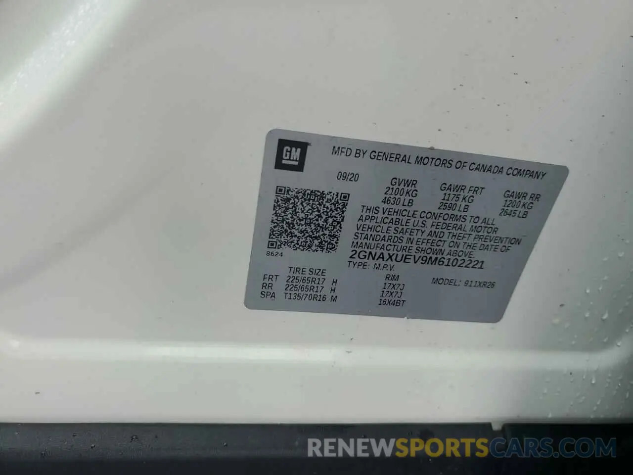 12 Photograph of a damaged car 2GNAXUEV9M6102221 CHEVROLET EQUINOX 2021