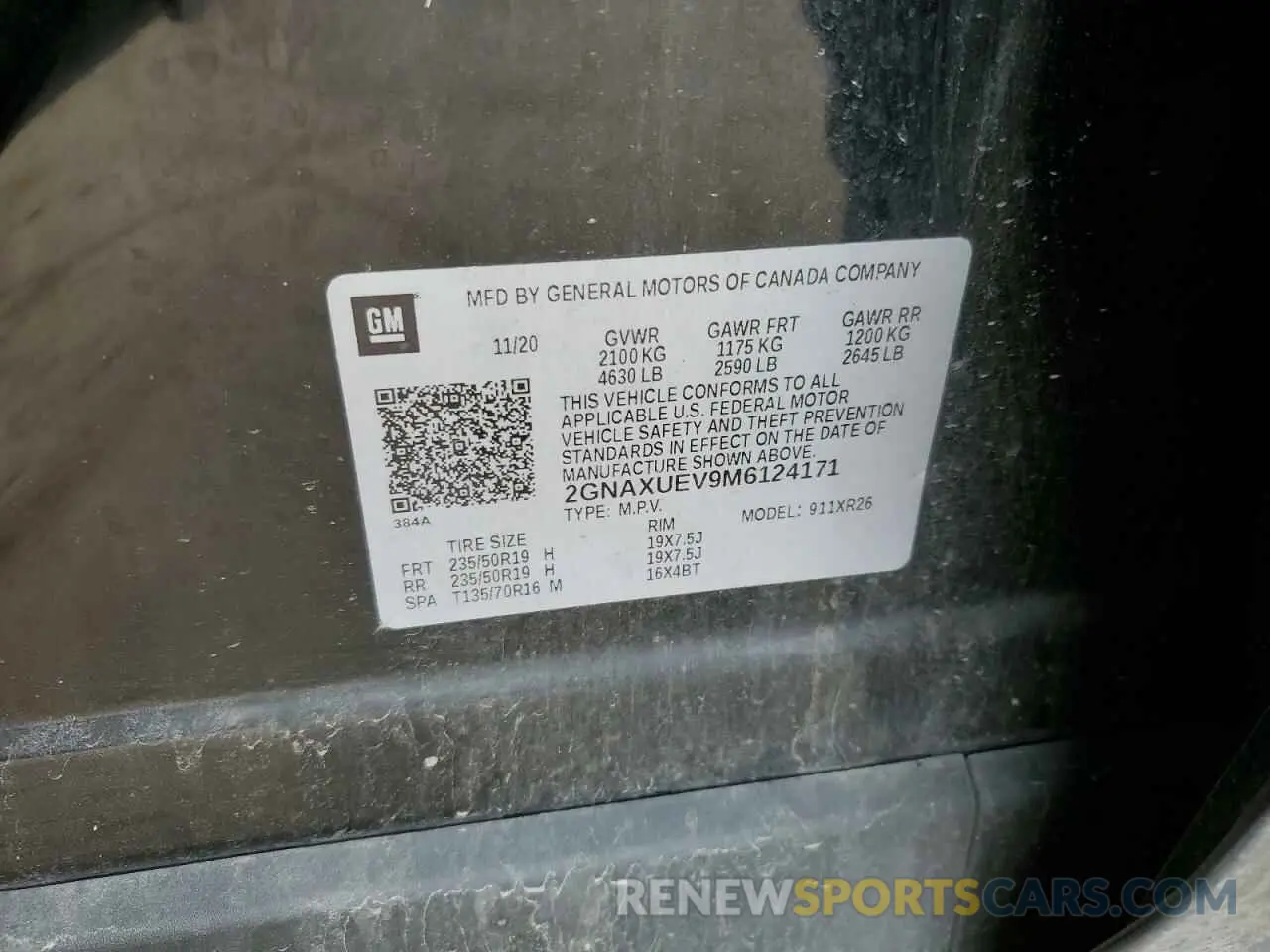 13 Photograph of a damaged car 2GNAXUEV9M6124171 CHEVROLET EQUINOX 2021