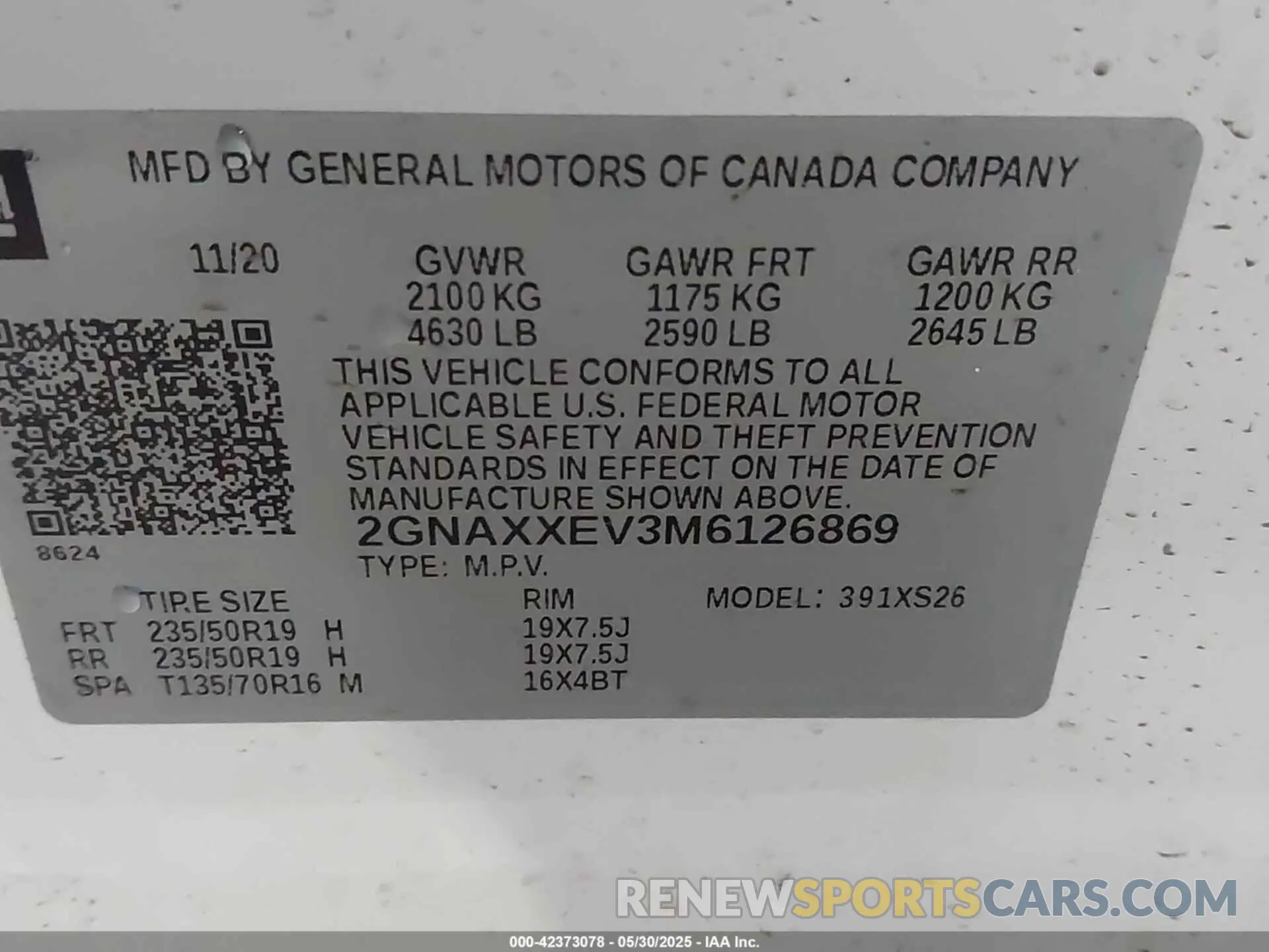 9 Photograph of a damaged car 2GNAXXEV3M6126869 CHEVROLET EQUINOX 2021