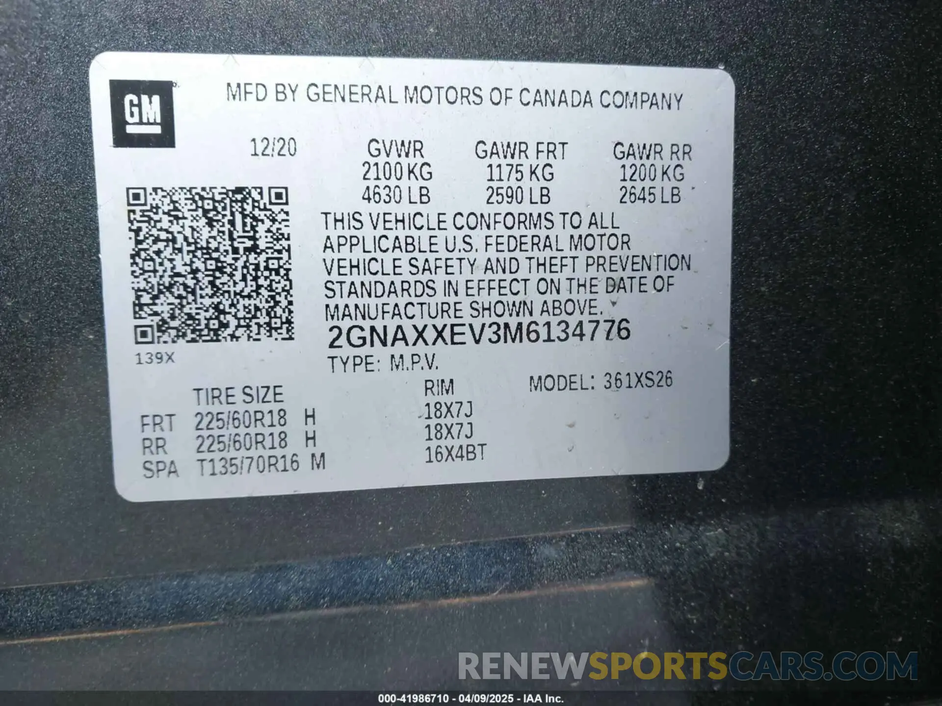 9 Photograph of a damaged car 2GNAXXEV3M6134776 CHEVROLET EQUINOX 2021