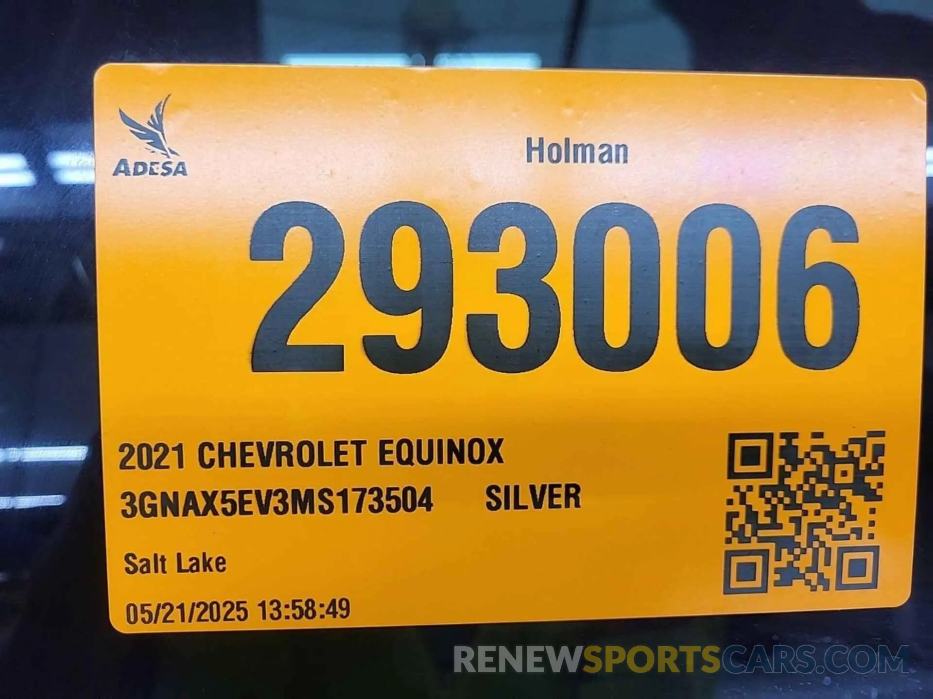 58 Photograph of a damaged car 3GNAX5EV3MS173504 CHEVROLET EQUINOX 2021