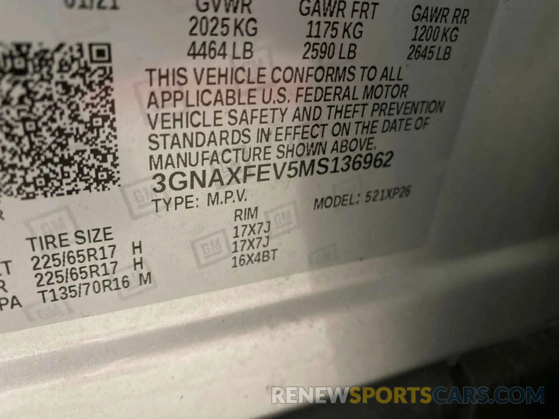 4 Photograph of a damaged car 3GNAXFEV5MS136962 CHEVROLET EQUINOX 2021
