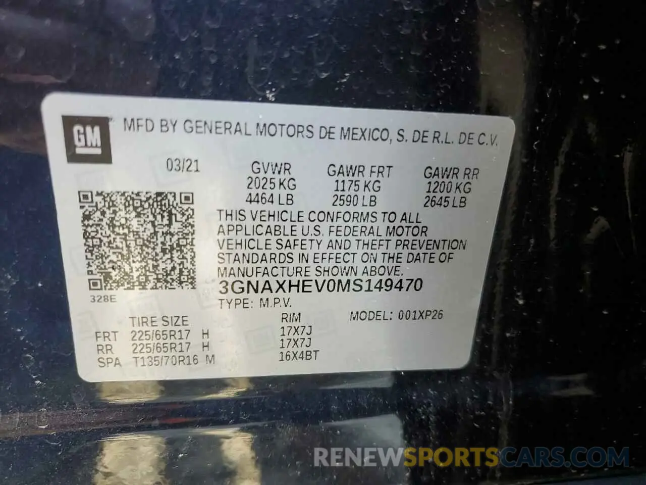 14 Photograph of a damaged car 3GNAXHEV0MS149470 CHEVROLET EQUINOX 2021