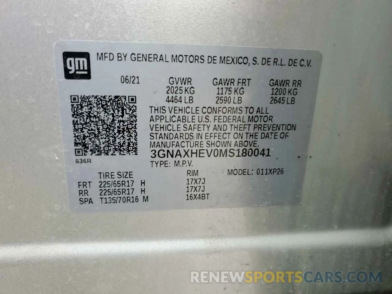 13 Photograph of a damaged car 3GNAXHEV0MS180041 CHEVROLET EQUINOX 2021