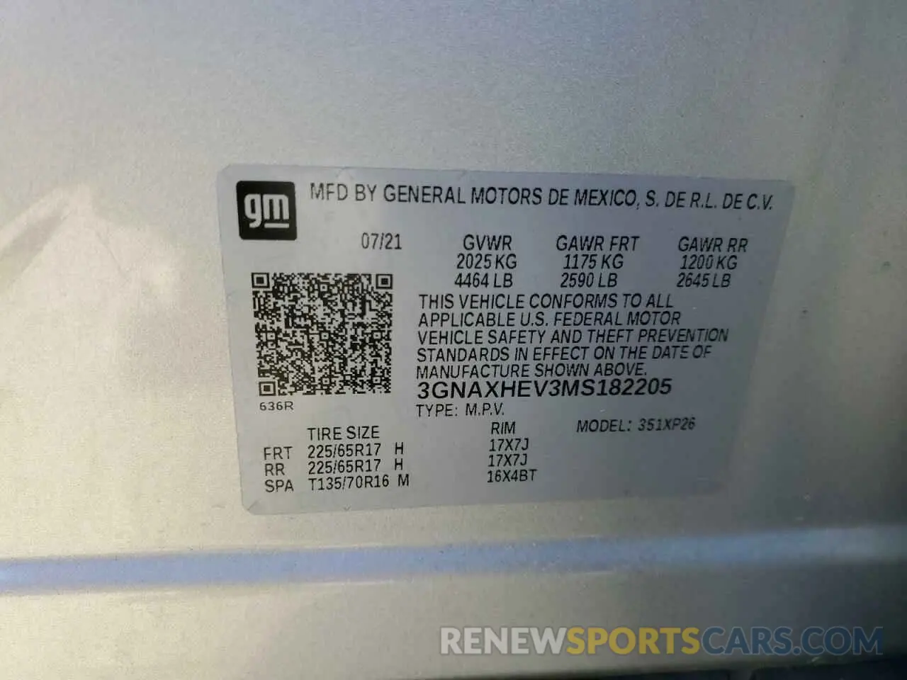 13 Photograph of a damaged car 3GNAXHEV3MS182205 CHEVROLET EQUINOX 2021