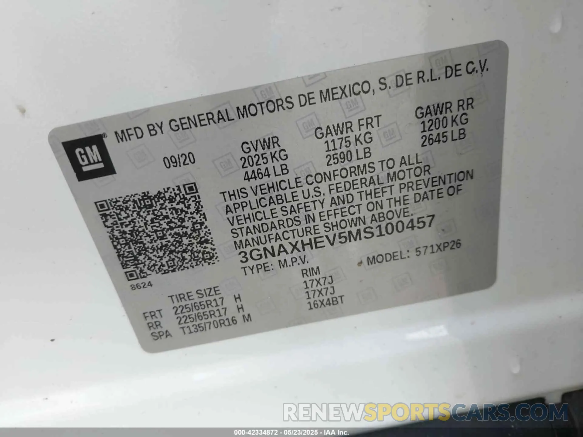 9 Photograph of a damaged car 3GNAXHEV5MS100457 CHEVROLET EQUINOX 2021