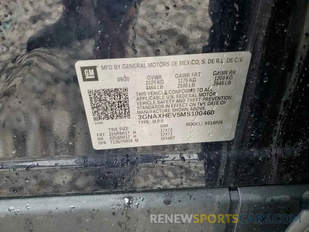 14 Photograph of a damaged car 3GNAXHEV5MS100460 CHEVROLET EQUINOX 2021