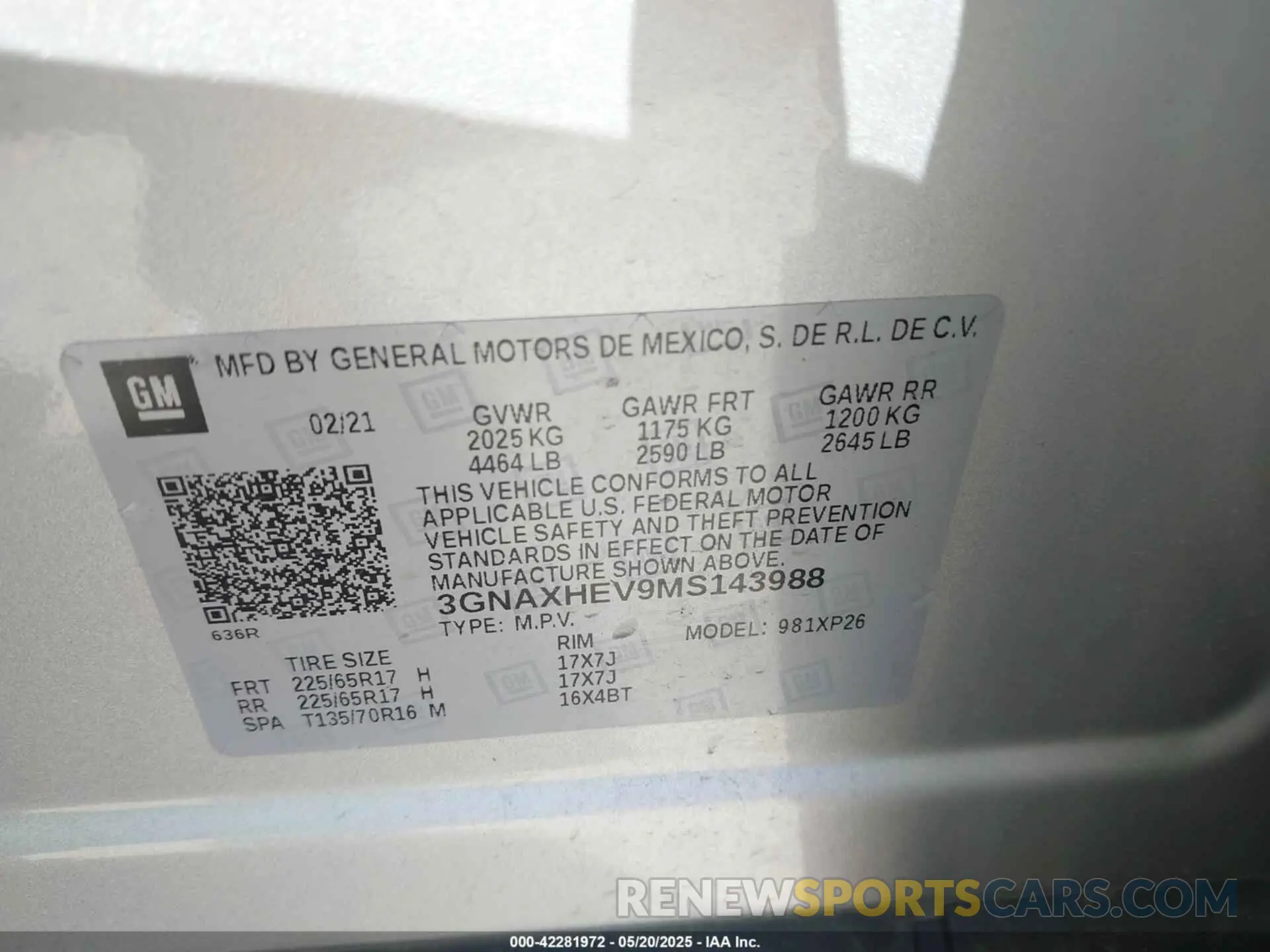 9 Photograph of a damaged car 3GNAXHEV9MS143988 CHEVROLET EQUINOX 2021
