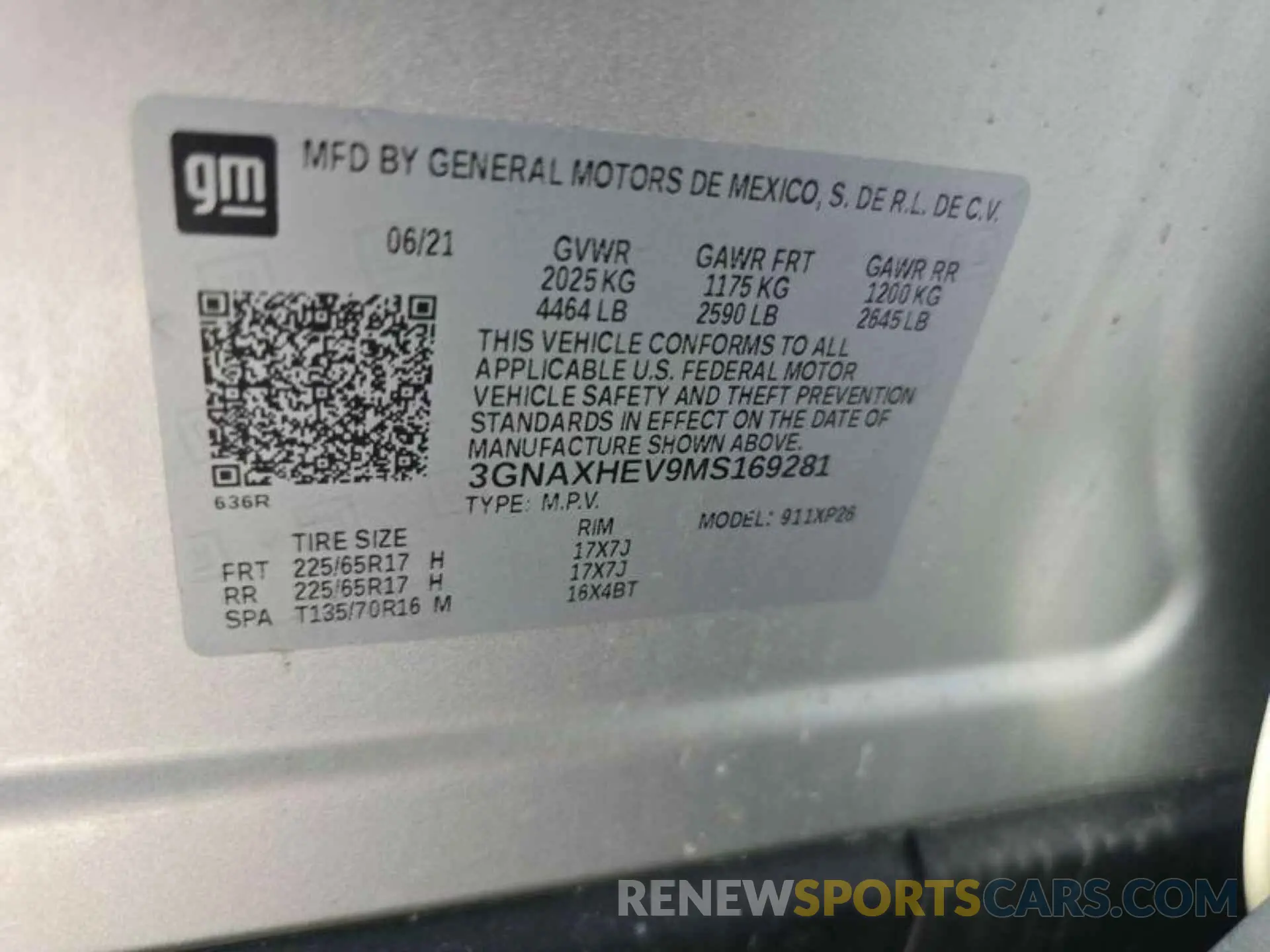 10 Photograph of a damaged car 3GNAXHEV9MS169281 CHEVROLET EQUINOX 2021