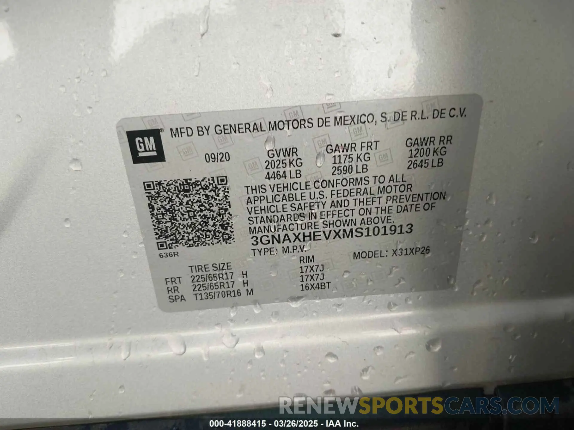 9 Photograph of a damaged car 3GNAXHEVXMS101913 CHEVROLET EQUINOX 2021