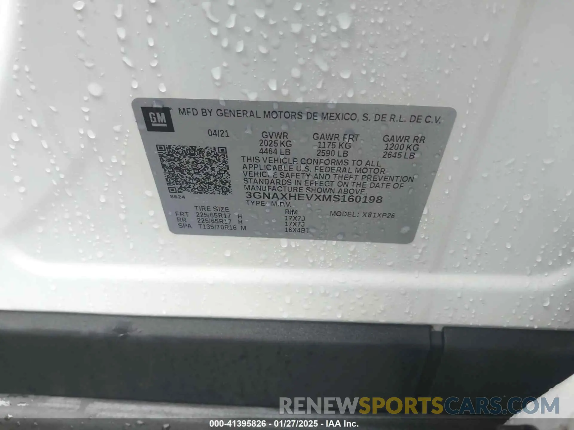 9 Photograph of a damaged car 3GNAXHEVXMS160198 CHEVROLET EQUINOX 2021