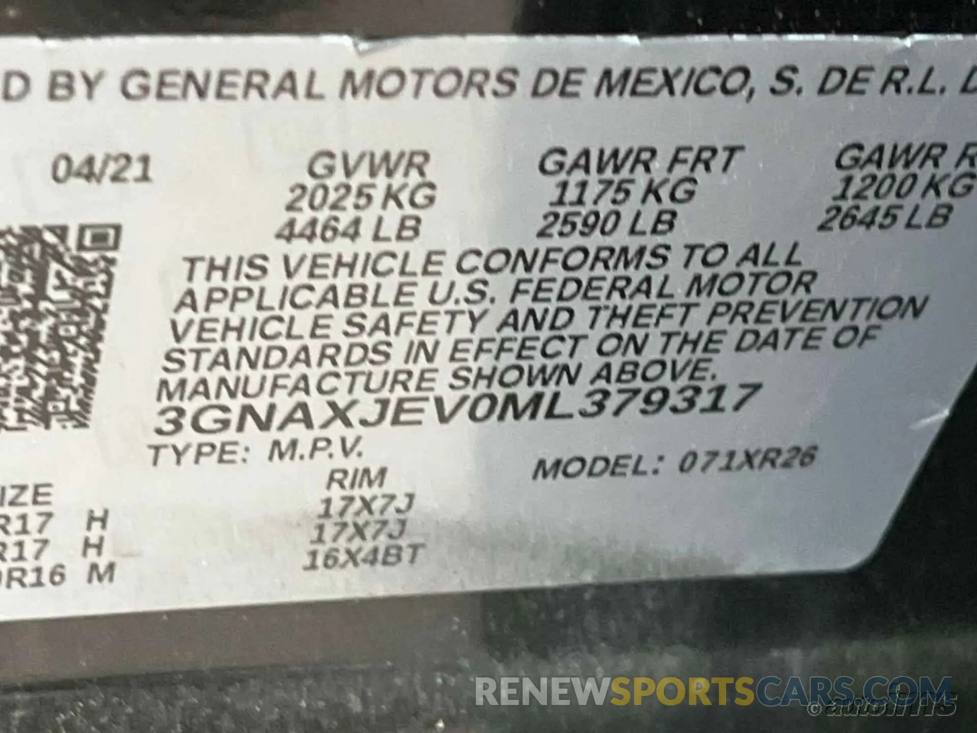 4 Photograph of a damaged car 3GNAXJEV0ML379317 CHEVROLET EQUINOX 2021