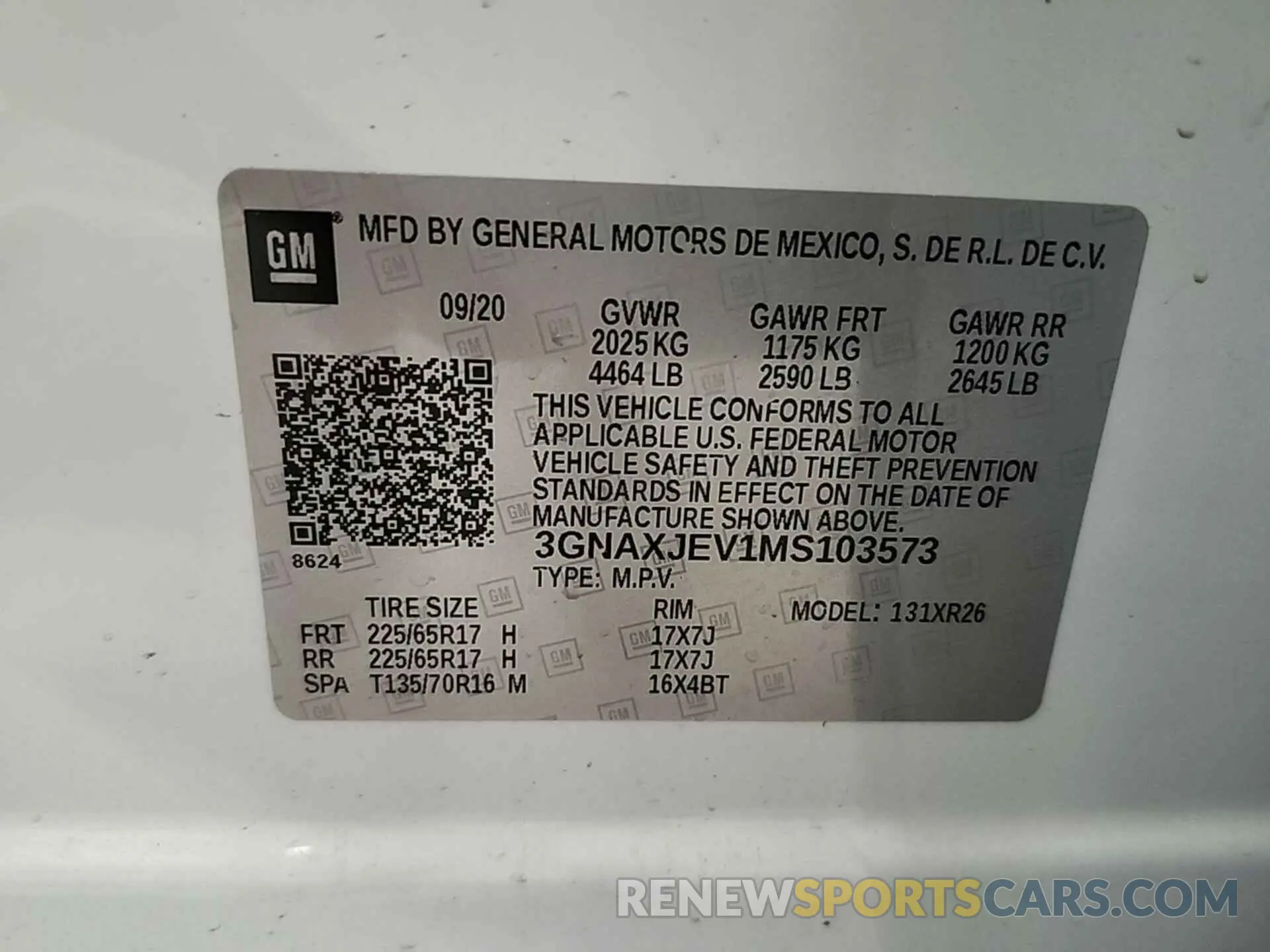 3 Photograph of a damaged car 3GNAXJEV1MS103573 CHEVROLET EQUINOX 2021