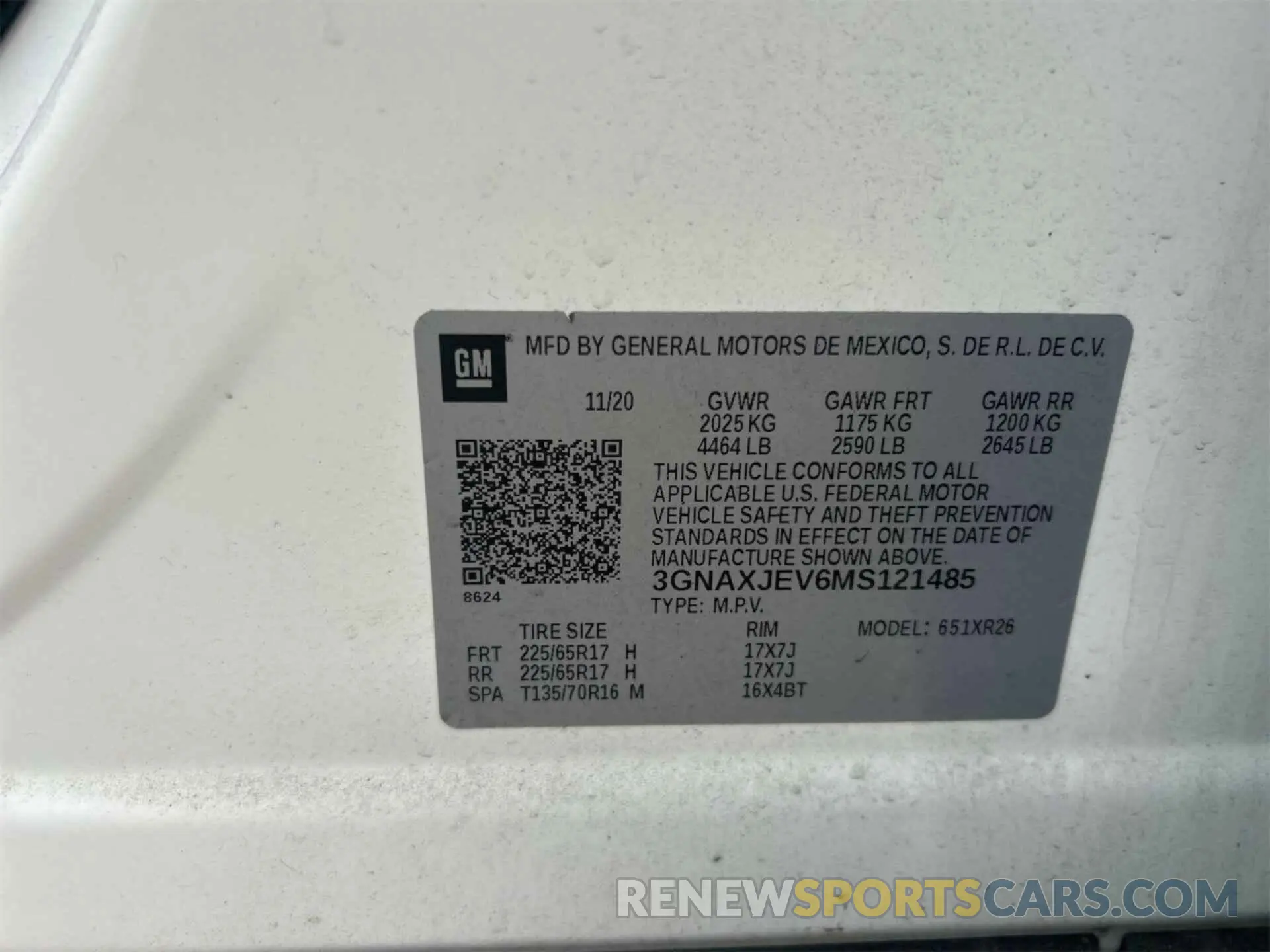 7 Photograph of a damaged car 3GNAXJEV6MS121485 CHEVROLET EQUINOX 2021