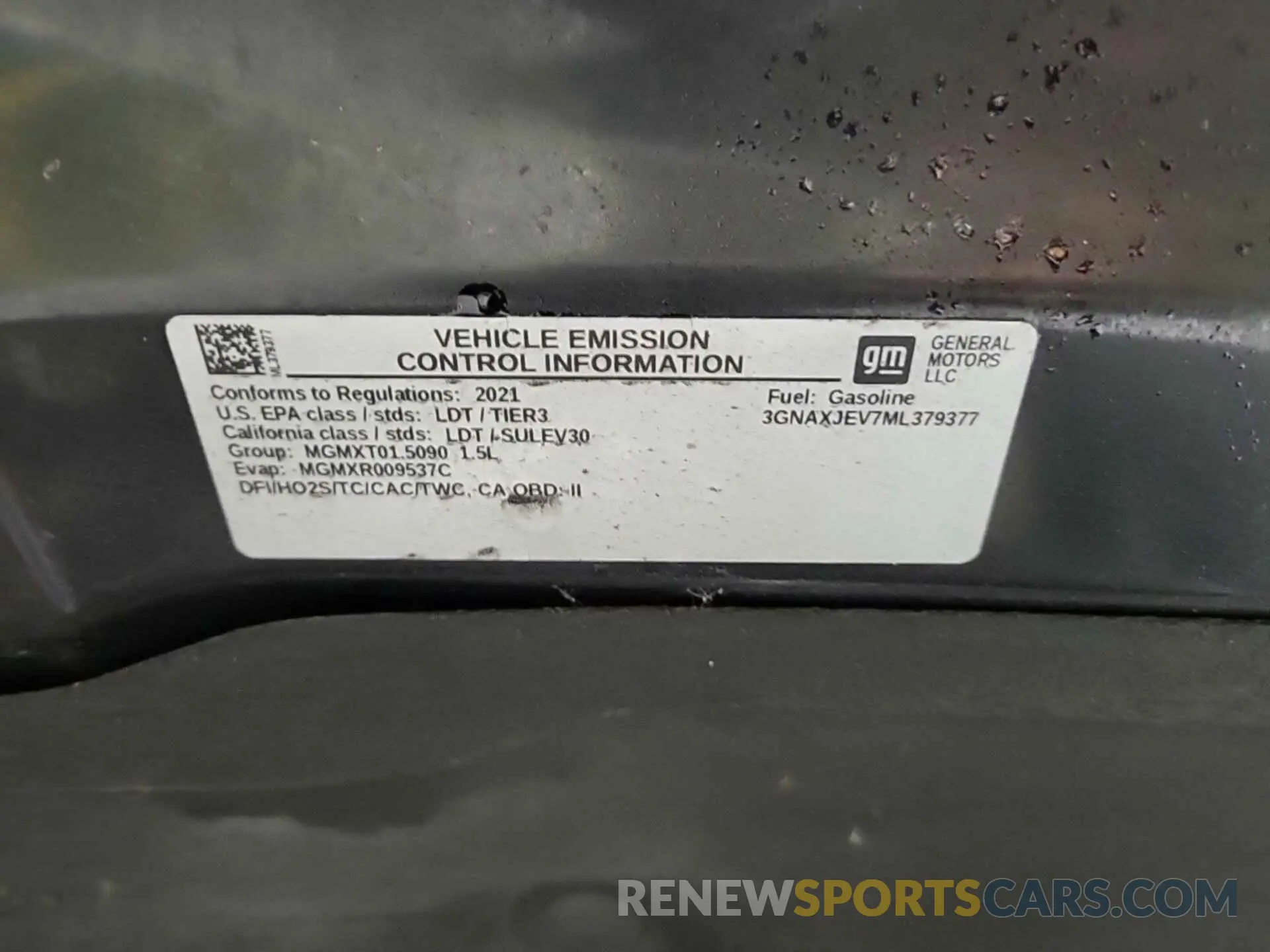 15 Photograph of a damaged car 3GNAXJEV7ML379377 CHEVROLET EQUINOX 2021