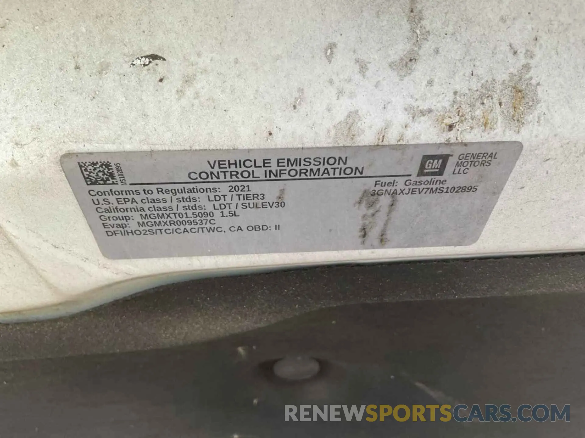 7 Photograph of a damaged car 3GNAXJEV7MS102895 CHEVROLET EQUINOX 2021
