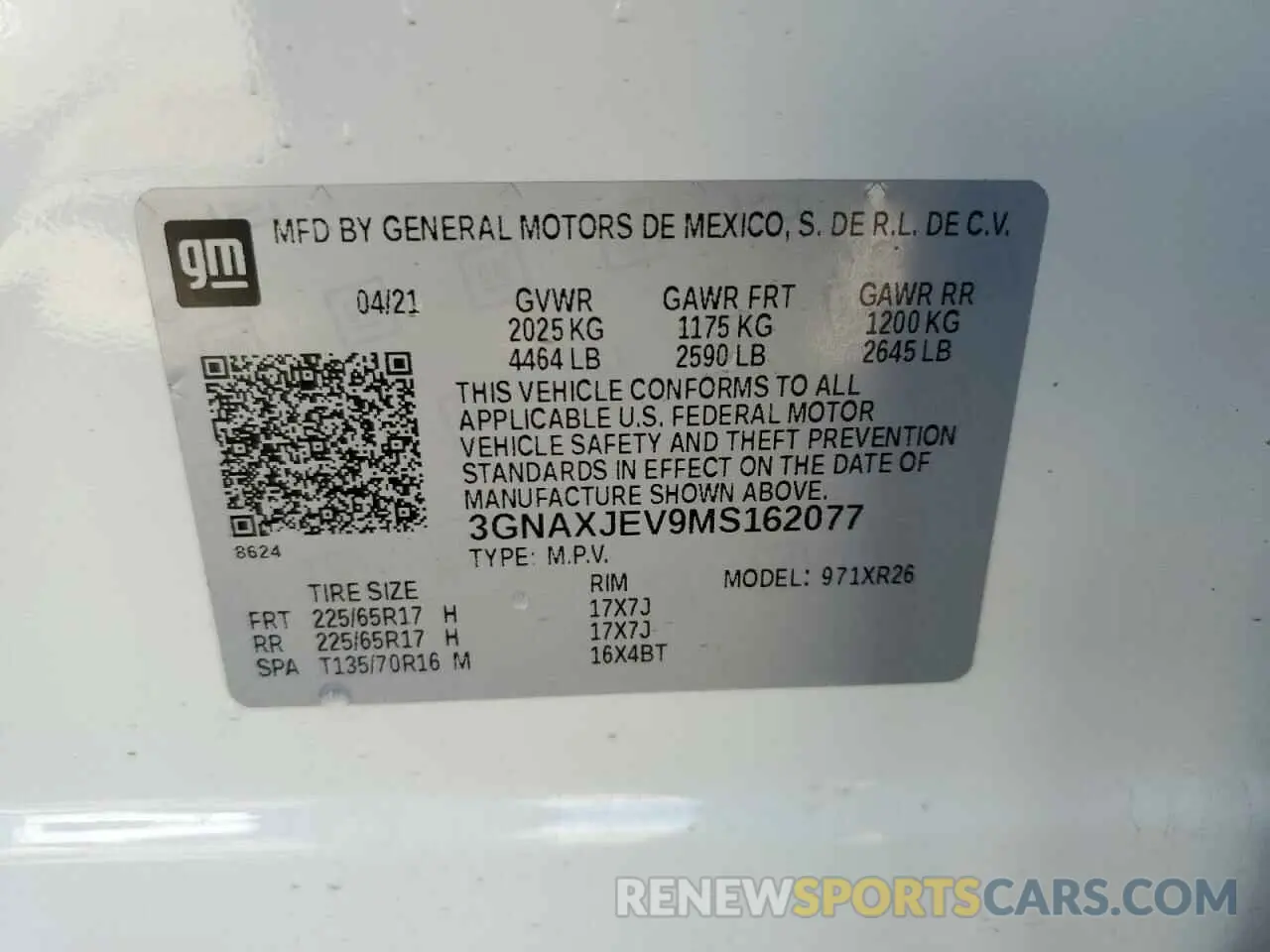 12 Photograph of a damaged car 3GNAXJEV9MS162077 CHEVROLET EQUINOX 2021