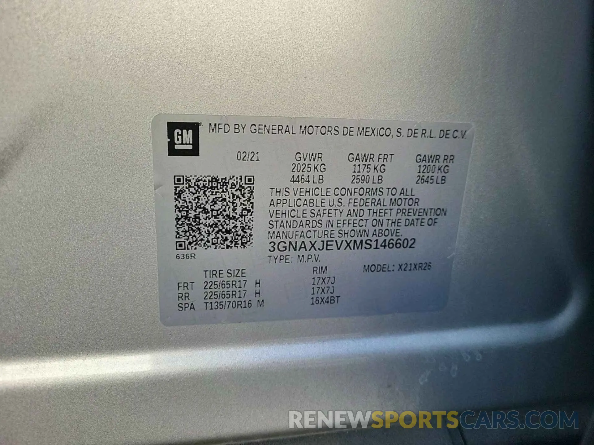 16 Photograph of a damaged car 3GNAXJEVXMS146602 CHEVROLET EQUINOX 2021