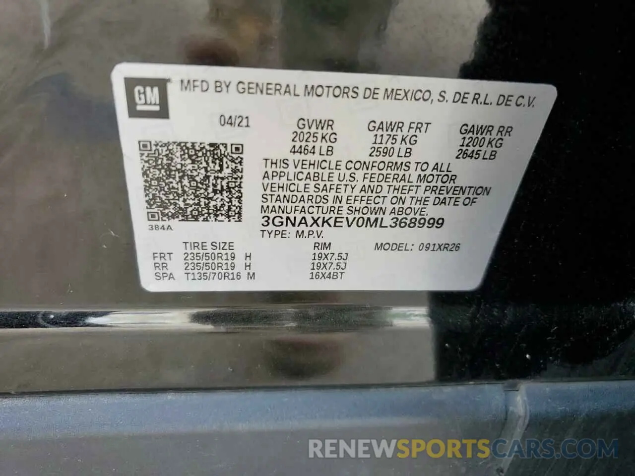 13 Photograph of a damaged car 3GNAXKEV0ML368999 CHEVROLET EQUINOX 2021