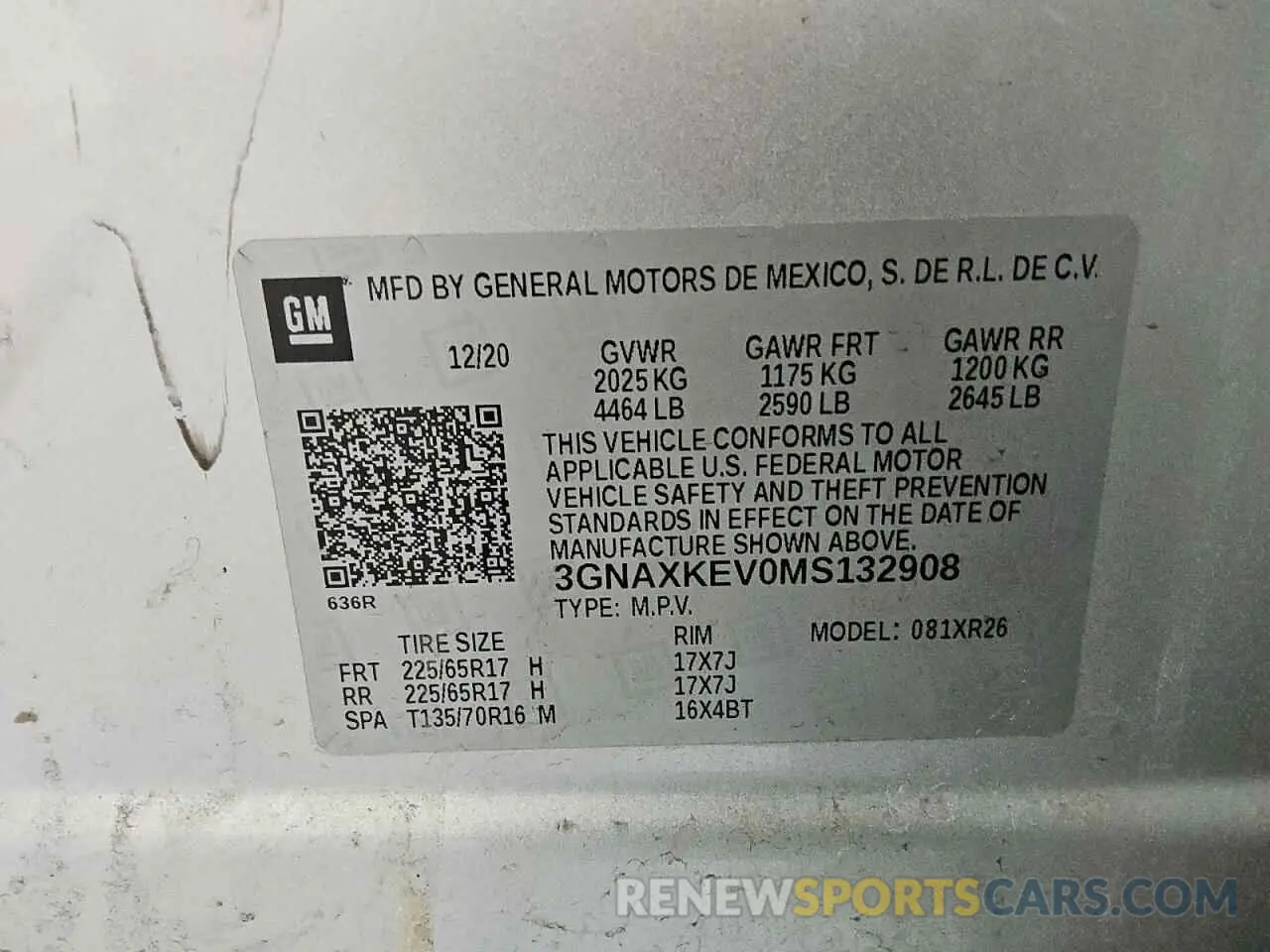 13 Photograph of a damaged car 3GNAXKEV0MS132908 CHEVROLET EQUINOX 2021