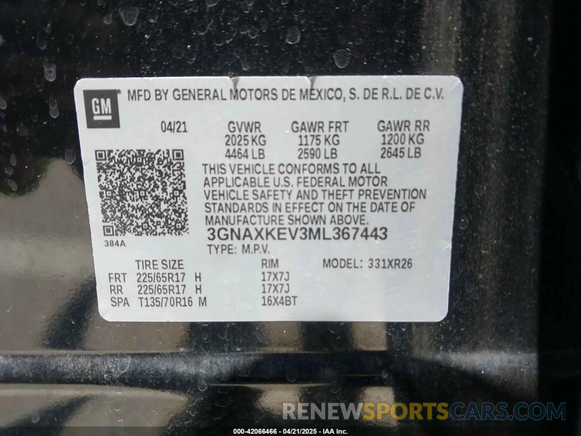 9 Photograph of a damaged car 3GNAXKEV3ML367443 CHEVROLET EQUINOX 2021