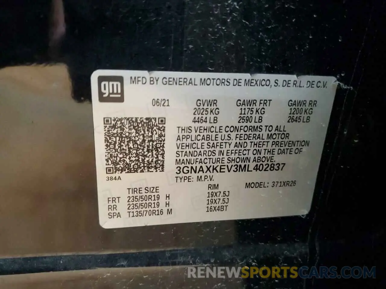 13 Photograph of a damaged car 3GNAXKEV3ML402837 CHEVROLET EQUINOX 2021
